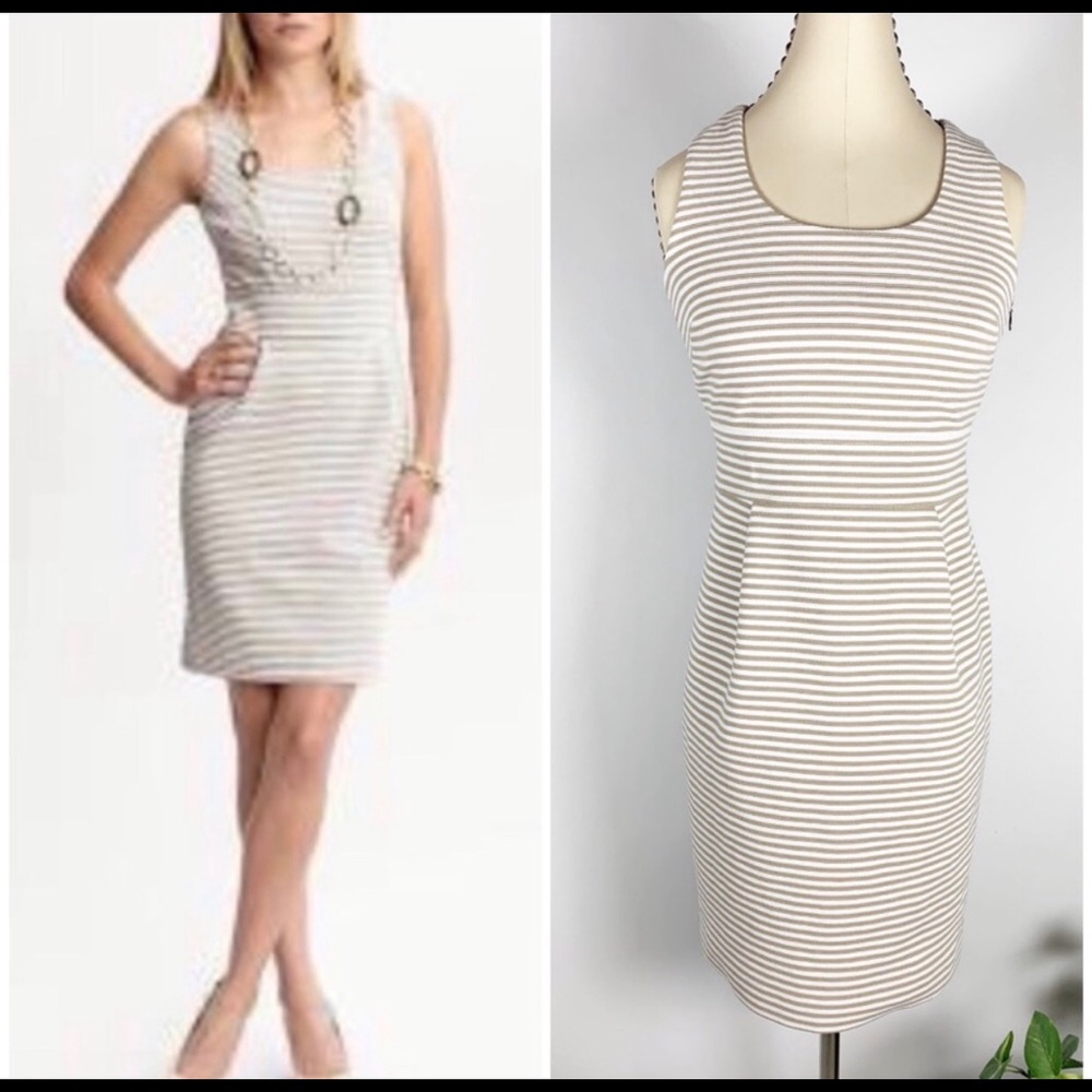 Banana Republic Striped Ponte Sheath Dress